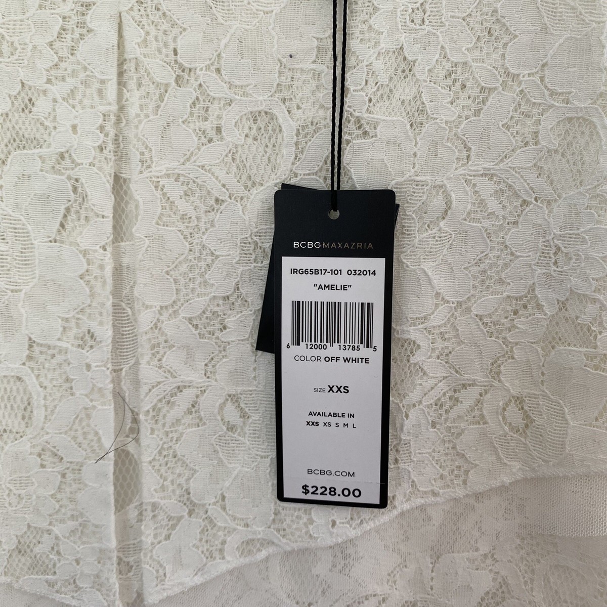 BCBGMAXAZRIA Lace White Mini Dress | eBay