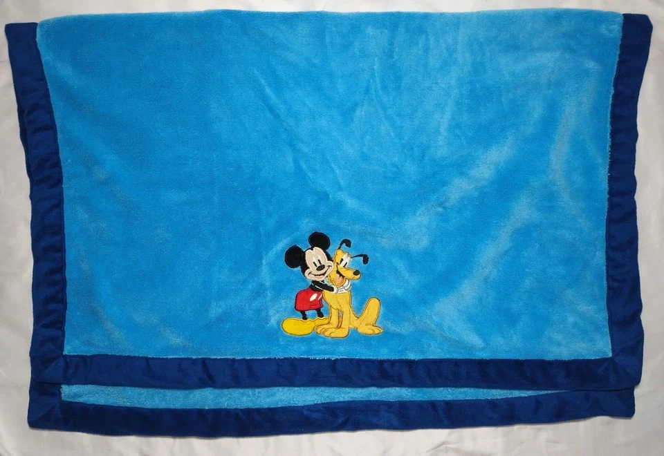 Disney Baby Mickey Mouse Pluto Blue Blanket Plush Hugging Soft Lovey Boy - Image 2 of 3