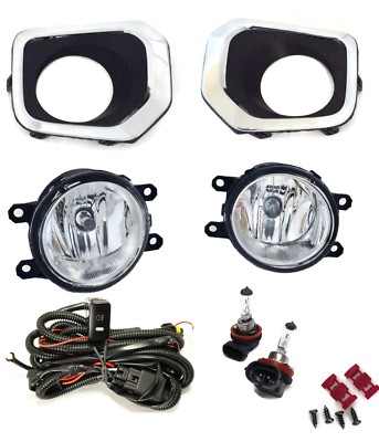 2016-2022 Toyota Tacoma H16 Chrome Bezel Fog Lights Kit Chrome Housing Clear Lens
