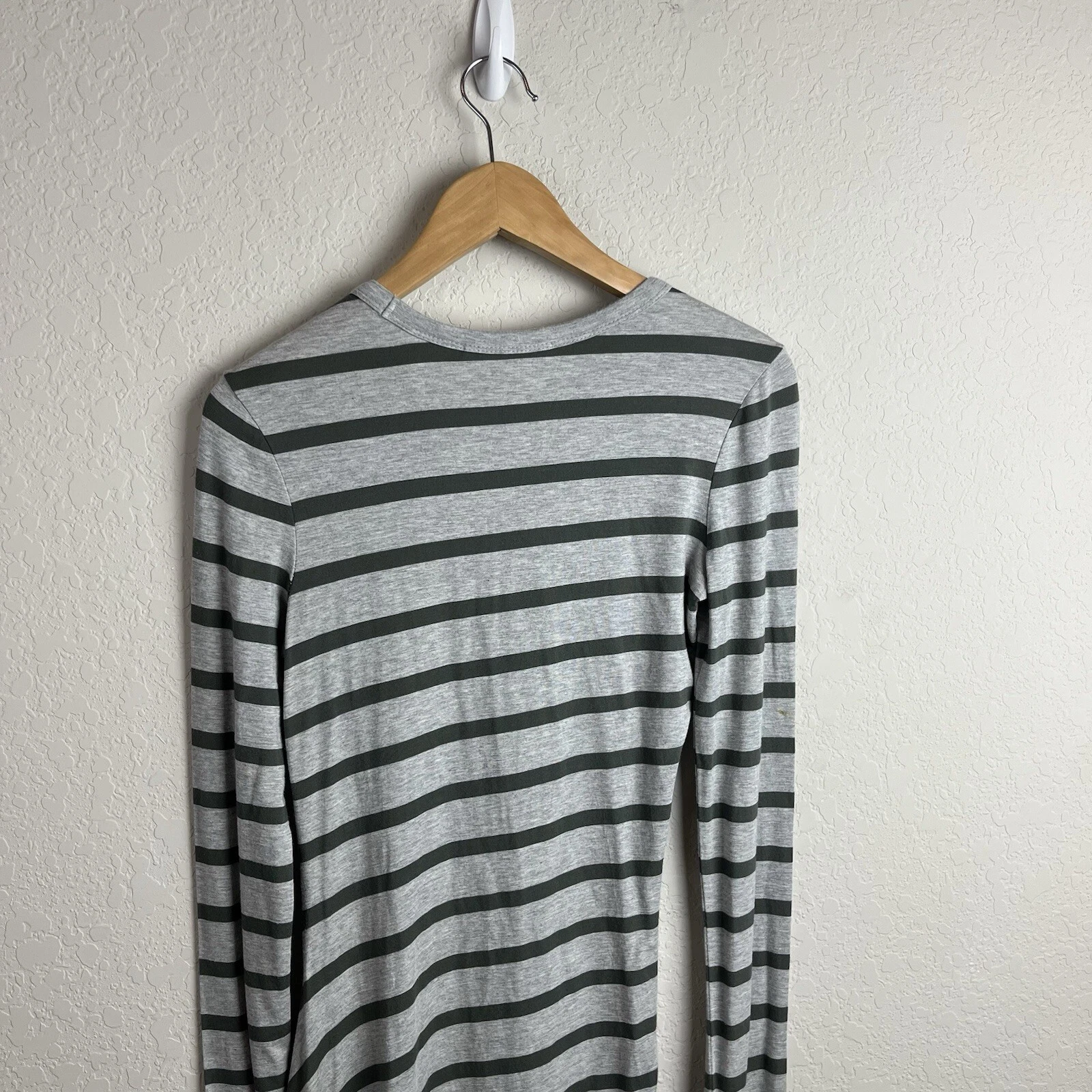 Abito T By Alexander Wang T Shirt S Grigio Verde Righe Asimmetrico Increspato Donna