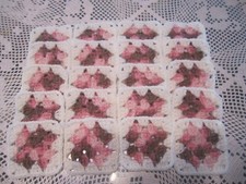    20-4" GRANNY SQUARES BLOCKS 4 AFGHAN, AFGHANS SHADED PINKS  SOFT WHITE
