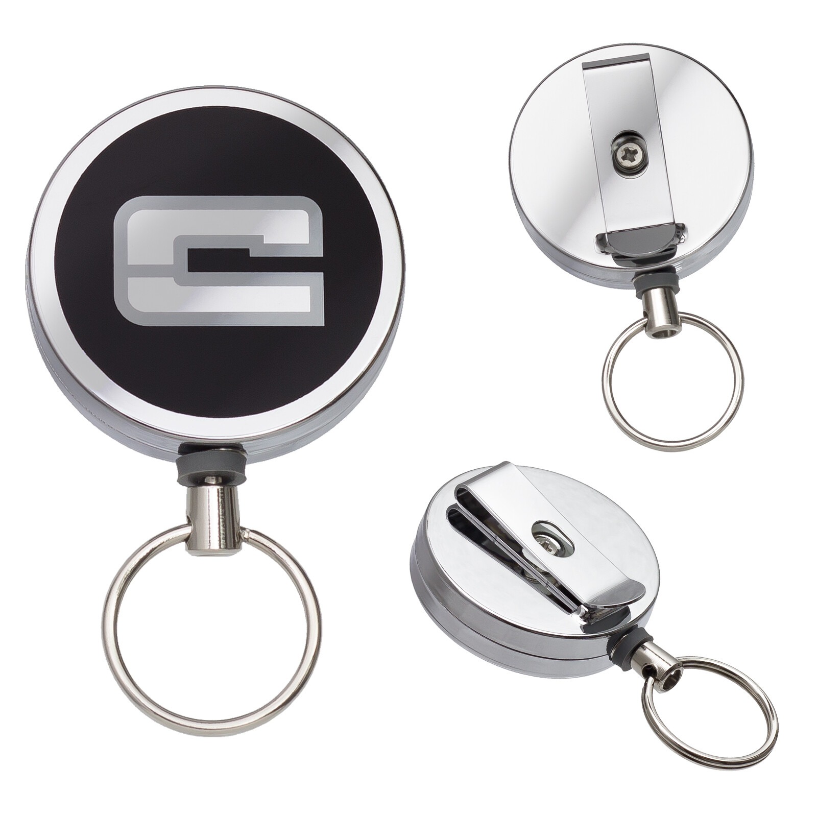 Gastro Metall Schlüsselrolle inkl. Gürtelclip - Auszugslänge ca. 95 cm