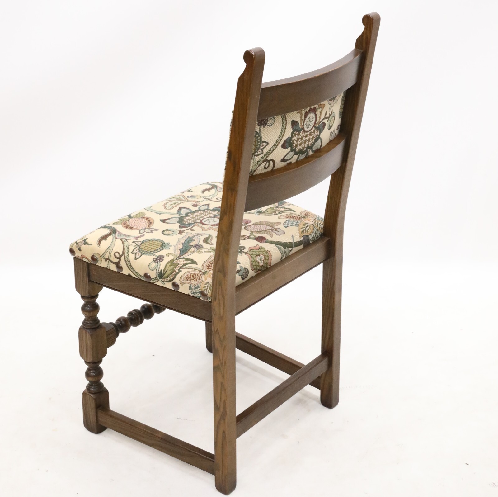 6 Old Charm Premium Dining Chairs Light Oak Studded Upholstery FREE UK