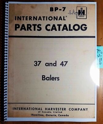 IH International Harvester 37 47 Baler 501G- Parts Catalog Manual BP-7 Rev 1 '64