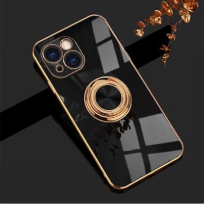 For iPhone 14 13 12 Pro Max 11 X XR 8 7 Plus Plating Ring Holder Case Cover
