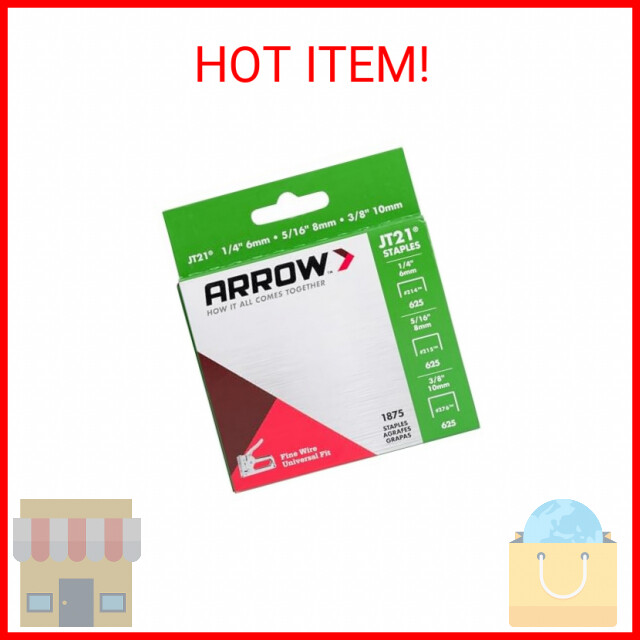 Arrow 21MP1 JT21 Thin Wire Staples Multipack for Staple Guns and