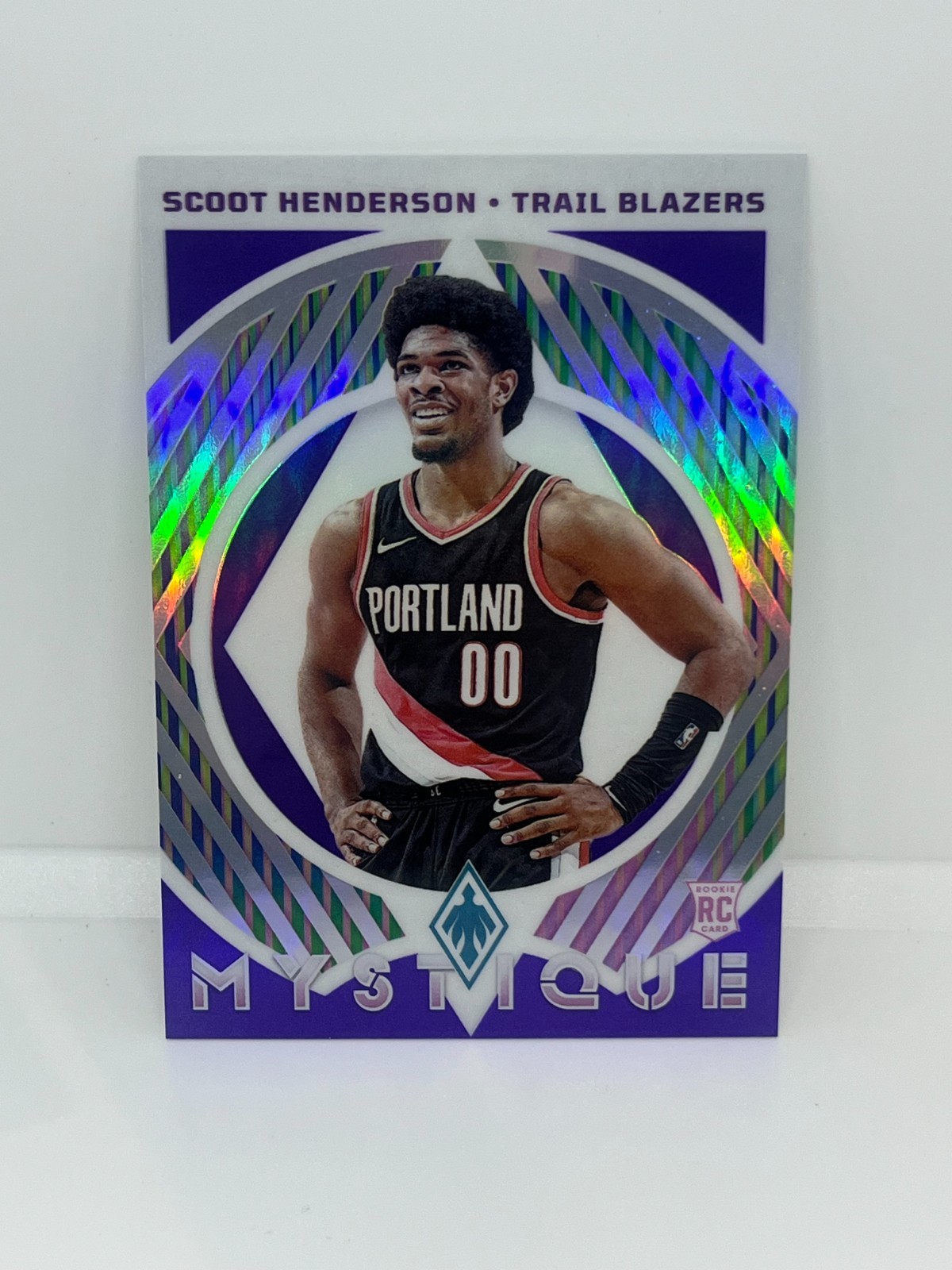 Scoot Henderson 2023-24 Panini Phoenix Mystique Purple /75 RC Trail Blazers #17