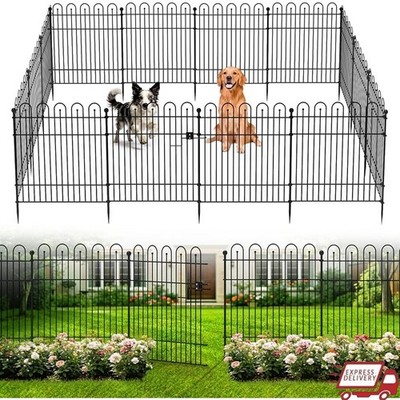 Garden Fence Animal Barrier No Dig Rustproof Decorative Panels Outdoor Use