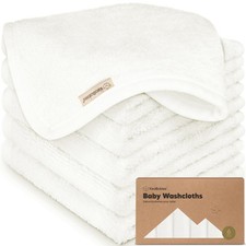 6-Pack Bamboo Baby Washcloths - Soft, Absorbent 10x10" Viscose Wash Cloths