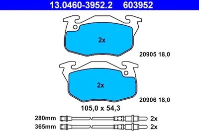 ATE Disc Brake Pad Set For CITROEN PEUGEOT Ax C15 Zx 306 425102