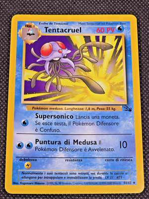 ITALIAN Tentacruel 44/62 Fossil Set - Uncommon Pokemon Card - LP -- L16