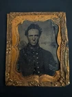 Antique Framed Tintype Of Civil War Soldier