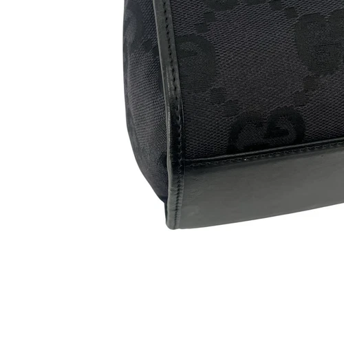 GUCCI Jackie Bolso de Hombro Bolso de Mano GG Lona Cuero Negro Usado Excelente+ - Imagen 10 de 18
