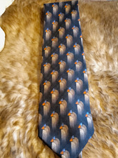 JZ Richards Double Black Silk Tie Mens Geometric Art Deco Vintage Made In USA