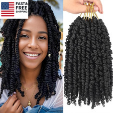 Passion Twist Crochet Hair 10 Inch 6 Packs Pre-Twisted, Pre-Looped, Wavy, Curly,