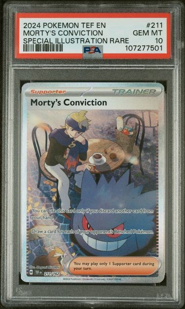 Pokemon Morty's Conviction Temporal Forces Special Illustration Rare #211 PSA 10