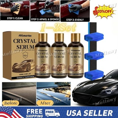 1-3X Crystal Serum Advanced Graphene Ceramic Coating For Cars,9H Graphene 100ML 