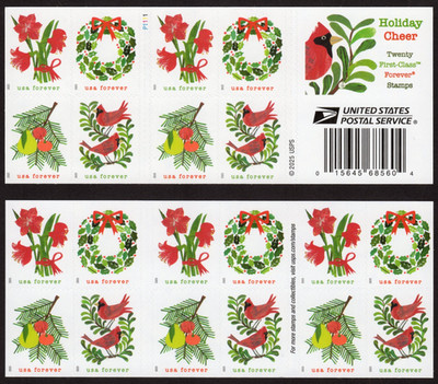 USPS Holiday (Christmas) Cheer Booklet of 20 Forever Stamps - MNH