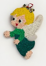 Vintage Melted Plastic Popcorn ANGEL - Retro Christmas Decoration 🎄