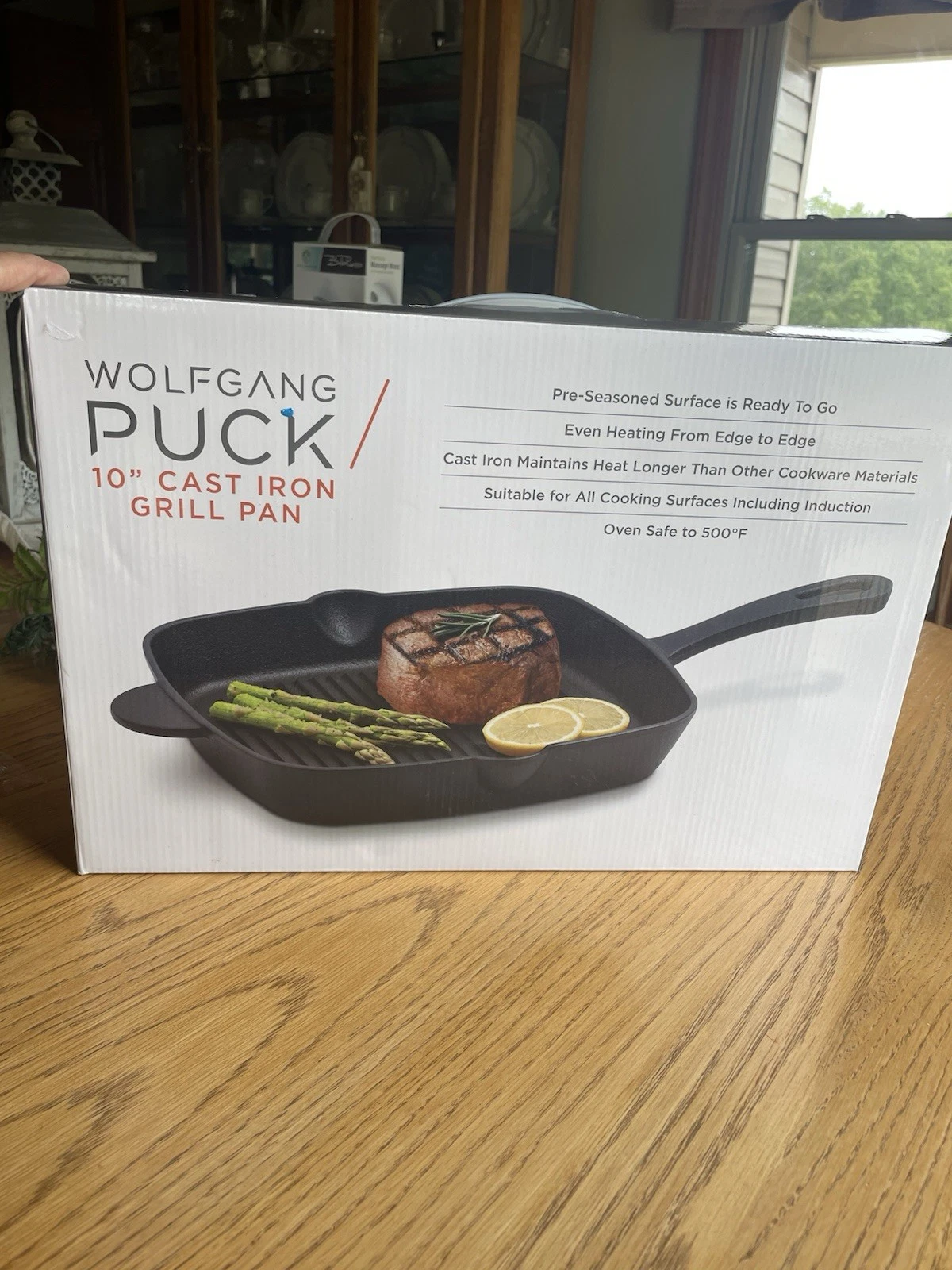 New in the box Wolfgang puck 10 inch cast-iron grill pan