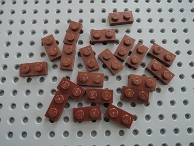 Lego 20 x Bauplatte flache Platte 1x2 3023 rotbraun reddish