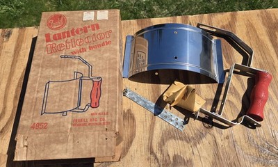 NOS Vntg Frabill Lantern Reflector Heat Shield 4952 Red Handle USA fits Coleman