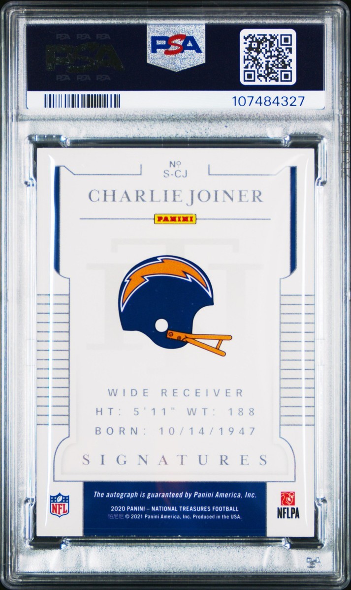 2020 NATIONAL TREASURES SIGNATURES #SCJ CHARLIE JOINER 16/49 PSA 8