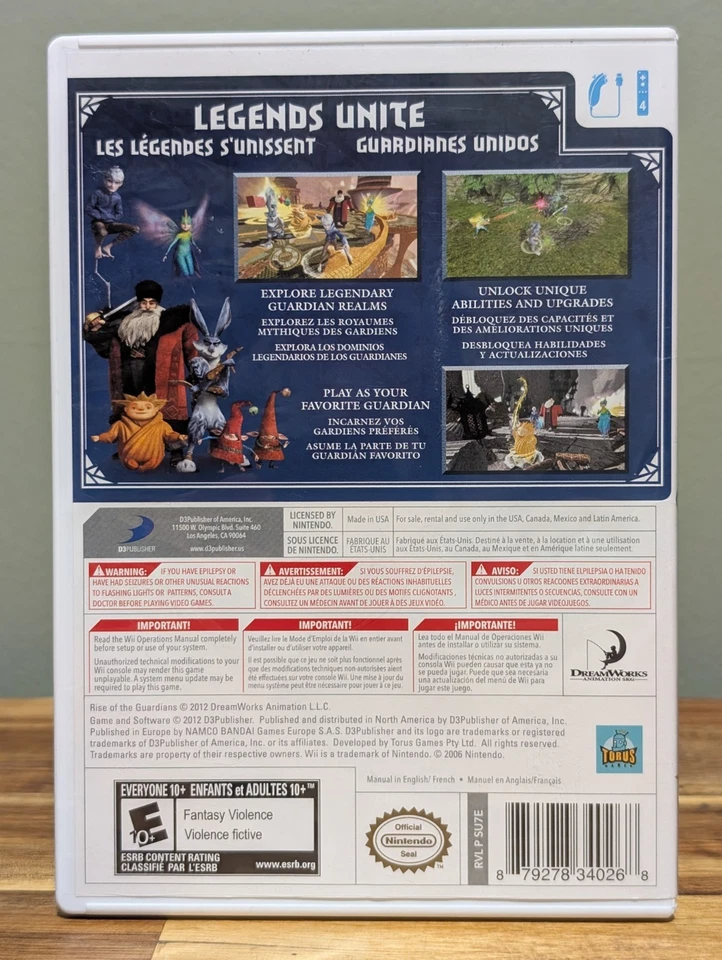 Rise of the Guardians (Nintendo Wii, 2012)➡️CIB  - Tested - Near Mint 📀! - Image 2 of 4