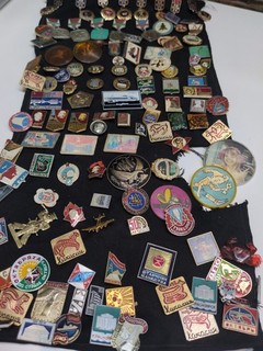 VINTAGE COLLECTION RUSSIAN SOVIET PIN BADGES SPORT FOLK LENIN ENAMEL METAL