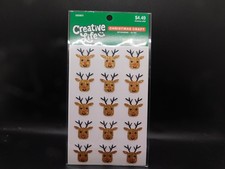 Creative Life Christmas craft Rhinestone Glitter Reindeer stickers 15pc