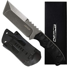 TAC OLHM-012 Fixed Blade Outdoor Duty Small Cleaver 420HC Stonewashed Stainle...