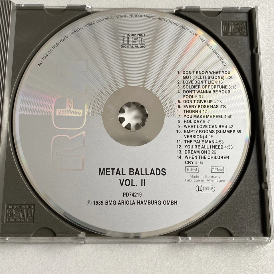 CD Metal Ballads Vol. 2  Poison Bonfire White Lion Zed Yago Mötley Crüe Hardrock - Bild 3 von 4