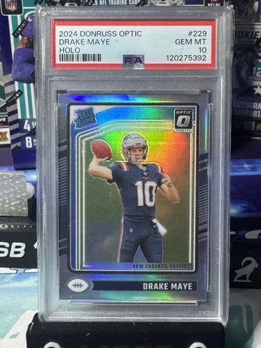 2024 Panini Optic #229 Drake Maye Holo Prizm Rated Rookie PSA 10 GEM MT PATRIOTS