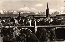 Bern und die Alpen Switzerland RPPC Postcard Posted