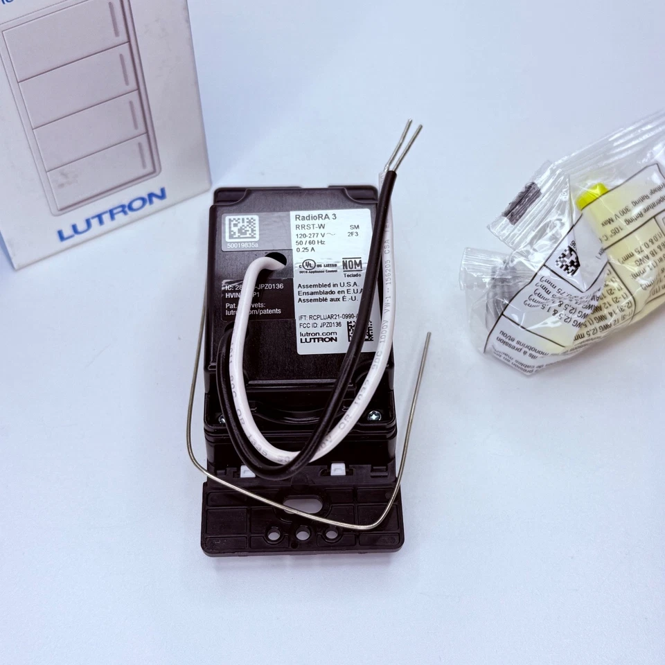 Lutron RadioRA 3 RRST-W4B-WH Sunnata 4-Button Keypad - White - NEW - Image 3 of 3