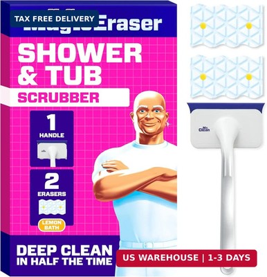 Mr. Clean Magic Eraser Shower & Tub Scrubber, Bathroom Cleaner, All in One Bathr