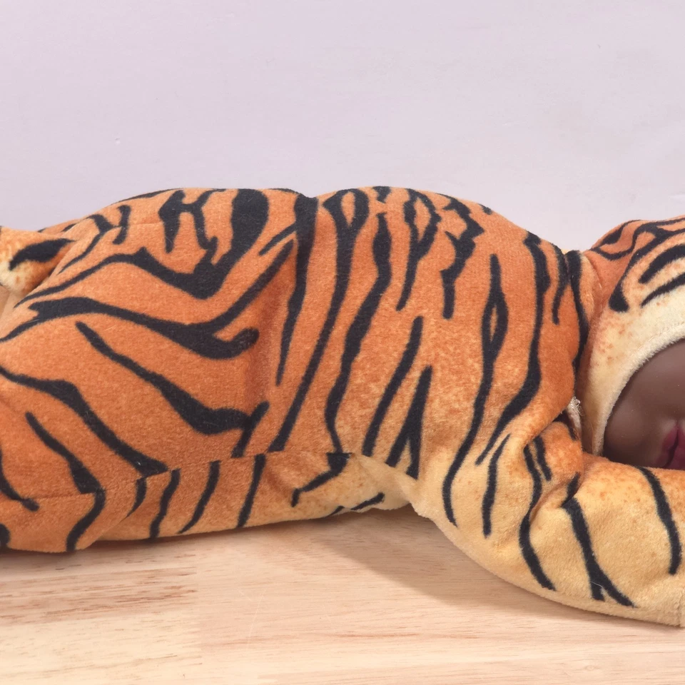 ANNE GEDDES Plush Sleeping BABY Tiger Doll 16” RARE African American 2000 Y2k - Image 3 of 4