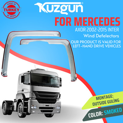 MERCEDES AXOR 2002-2015 WIND DEFLECTOR 2PC TAPE ON SMOKE TINTED