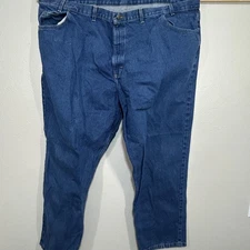 WearGuard Jeans Mens 52x34 Relaxed Fit Workwear Denim Straight Leg Dark Blue