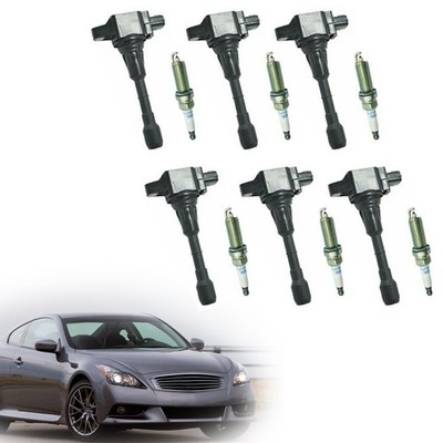 6x Ignition Coil+Spark Plug UF550 Für Infiniti G25 Nissan Maxima 3.5 V6 09-19 