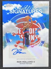 Ron Holland II 2025-26 Topps Chrome Sky Write Blue Refractor Auto /150 #SWS-RH