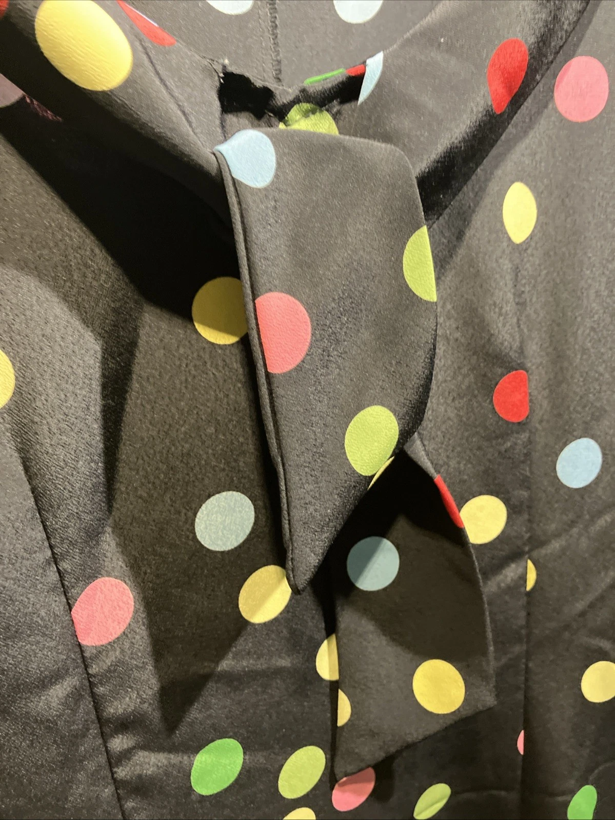 VETEMENTS Abito da festa nero Saint Tropez West vintage multicolore a pois donna taglia 8