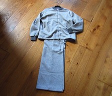 Vtg 1970's Pykettes Zip Jacket Pant-suit Set Women's Leisure-Suit Pull-on Gray