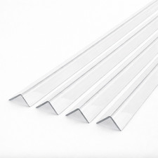 4 x Clear 1 Metre uPVC Plastic Rigid Corner Trim 20x20mm 90 Degree