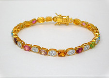 Vintage JOAN RIVERS Pastel & Silver Crystal 7.75