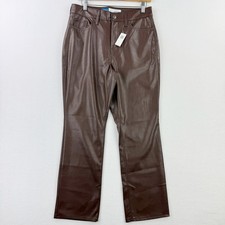Old Navy Faux Leather Pants Womens Size 6 Brown High Rise Bootcut NWT
