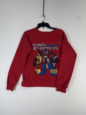 Transformers Sweatshirt Youth Small Red Fleece Optimus Prime Bumblebee