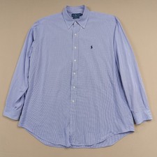 Ralph Lauren Blake Dress Shirt Men  s Sz XL Blue Check Long Sleeve Button Down