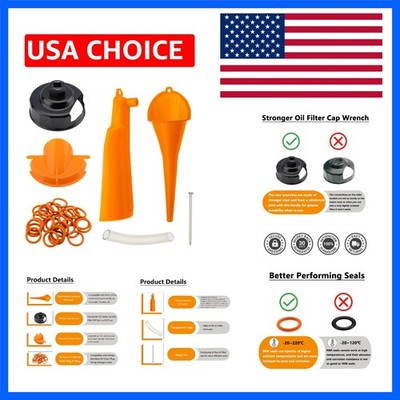Oil Change Kit Compatible with Harley, Filter Cap Wrench, Crankcase Fill Tool...