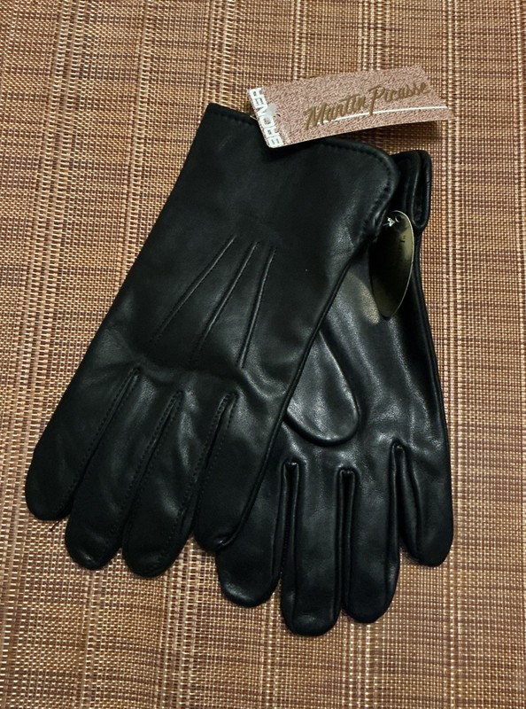 Vintage Martin Picasse Black 100% Leather Gloves Mens Large
